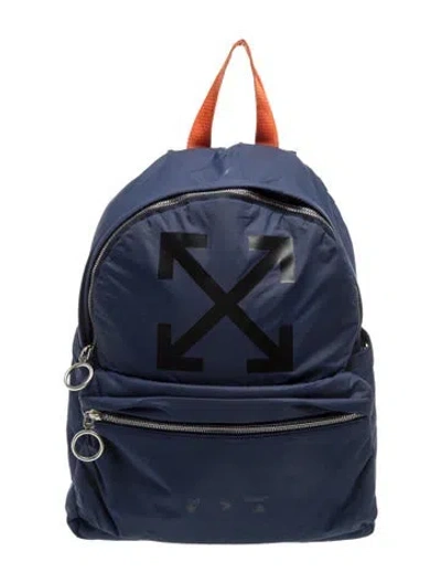 Pre-owned Off-white Nylon Backpack In Blue