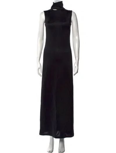 Pre-owned Off-white Nylon Long Dress In Black
