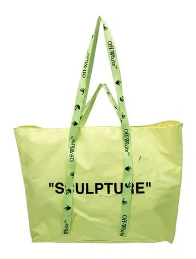 Pre-owned Off-white Nylon Tote In Yellow