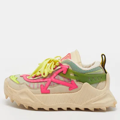 Pre-owned Off-white Odsy 1000 Size 38 Multicolor Mesh And Nubuck Leather Lace Up Sneakers