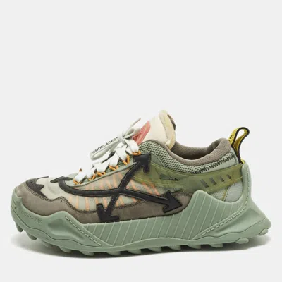 Pre-owned Off-white Odsy 1000 Size 42 Multicolor Mesh And Suede Lace Up Sneakers