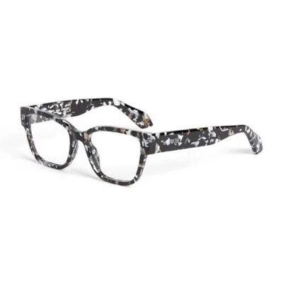 Off-white Oerj056style561200 Patterned Acetate Eyeglasses In Gold