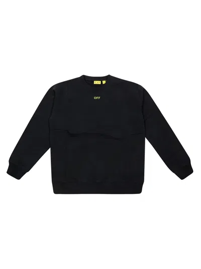 Off-white Off And Diag Print Crewneck Sweatshirt In Black