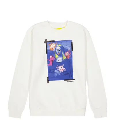 Off-white Kids' Off Crew Sweater Jn99 In White