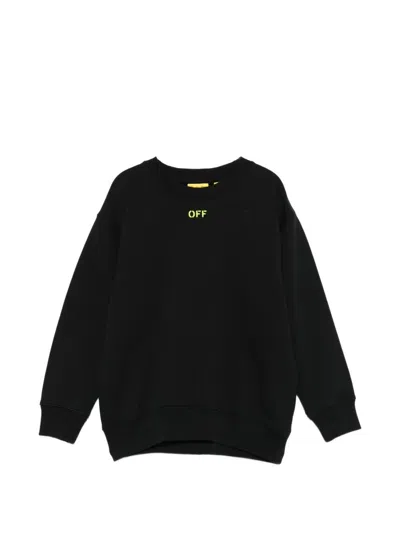 Off-white Kids' 'off' Diag Crewneck In Black