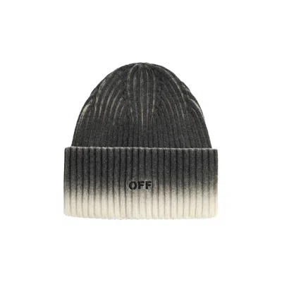 Pre-owned Off-white Off Loose Knit Degrade Beanie 'white/black' | Men's Size Onesize