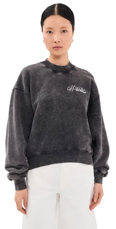 OFF-WHITE OFF MARKER OVER PULLOVER MARBLE BLACK