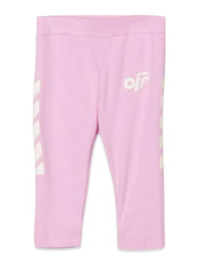 Off-white Kids'  Off Rounded Leggings In Pink