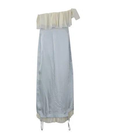 Off-white Off Shoulder Dress In Gray