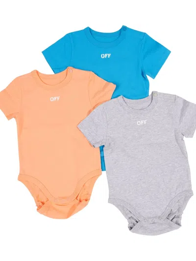Off-white Kids' Off Stamp 3-pack Body In Multi