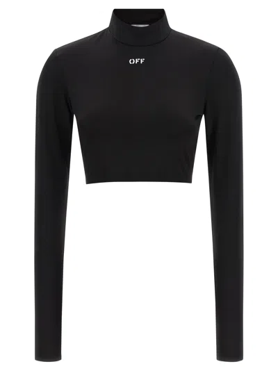 Off-white 'off Stamp' Crop Top In Black