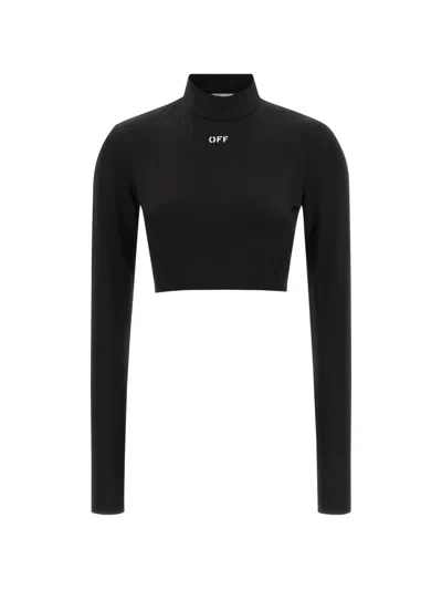 Off-white Off White Off Stamp Sec Skin Crop Turtle In Black