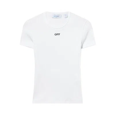 Pre-owned Off-white Off Stamp Rib Basic Tee 'white/black' | Women's Size 42