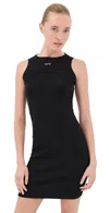 Off-white Sleek Rowing Form Fitting Polyamide Mini Dress In Black/white