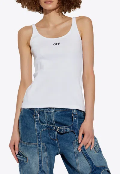 Off-white Off Stamp Ribbed Tank Top In White