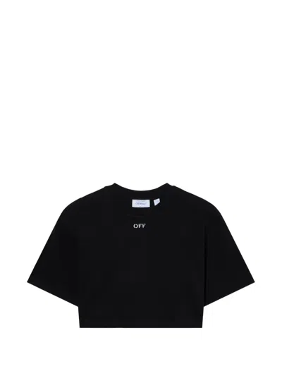 Off-white Off Stamp Ribbed T-shirt In Black