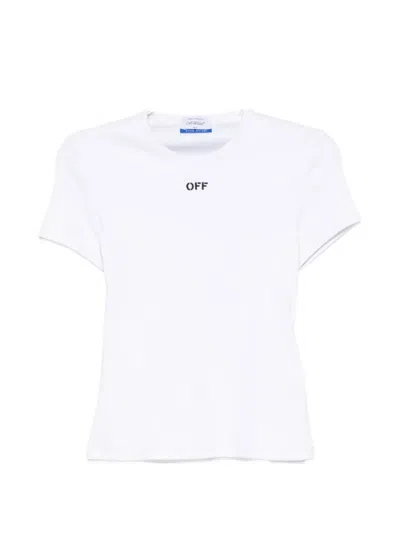 Off-white Off Stamp Ribbed T-shirt In White