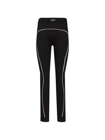 Off-white Off Stamp Seamless Leggings In Black