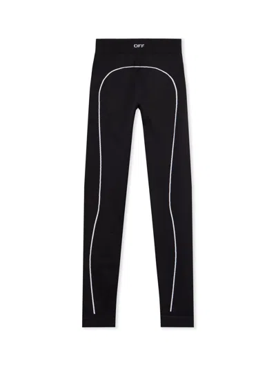 Off-white Off Stamp Seamless Leggings In Black-white