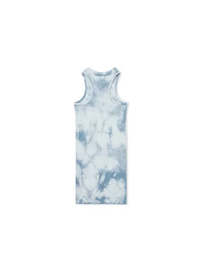 Off-white Off Stamp Tie-dye Ribbed Dress In Blue