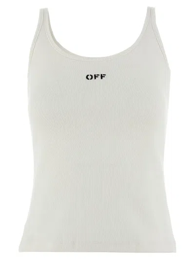 Off-white Ribbed Cotton Tank Top