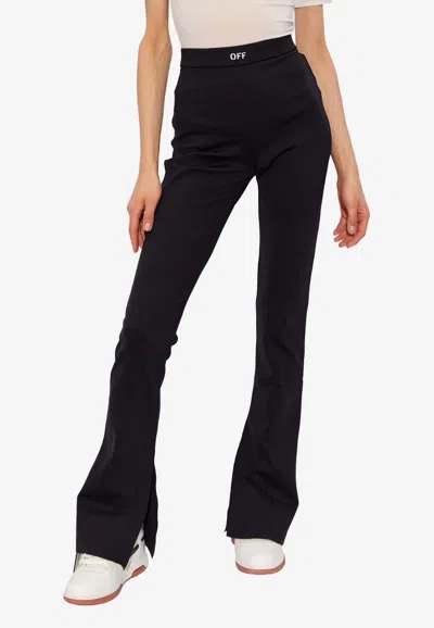 Off-white Off Stamped Flared Pants In Black