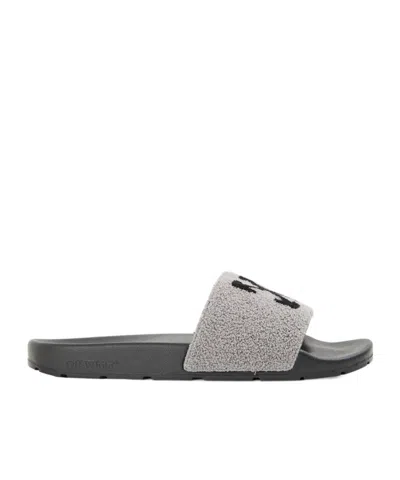 Off-white Off Terry Slider Sn54 In Black