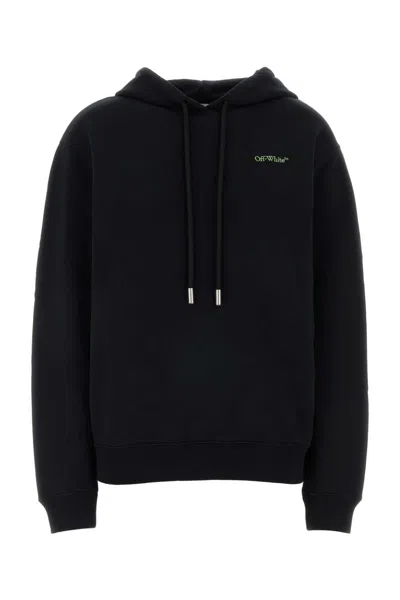 Off-white Arrows Floral-embroidered Hoodie In Black