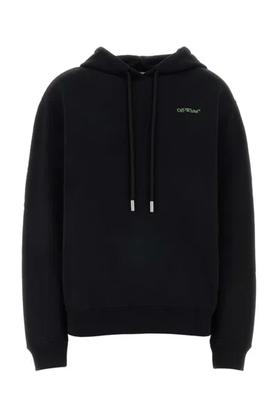 Off-white Arrow Leaves Printed Hoodie In Black