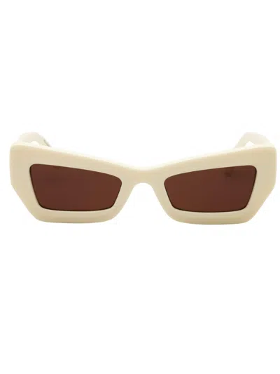 Off-white Off White Aurora137 Sunglasses In White / Brown