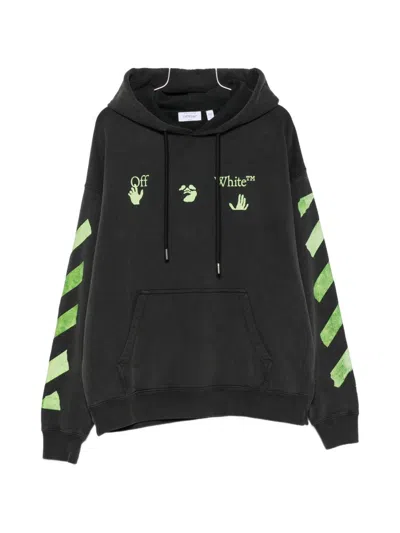 Off-white Off White Bacco Arrow Skate Cotton Hoodie In Black