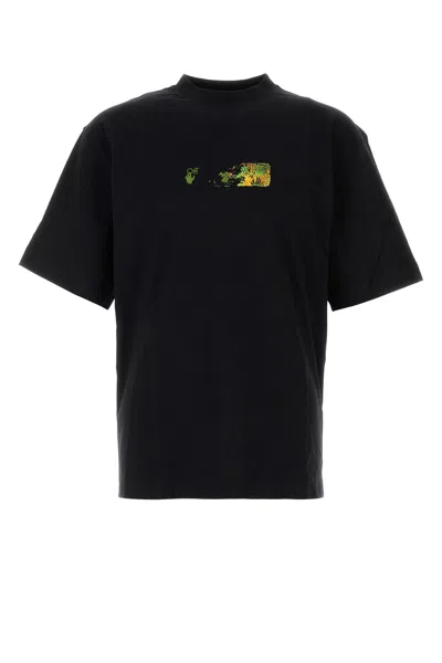 Off-white Cotton T Shirt Short Sleeves Crew Neck In Black