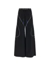 Off-white Off White Black Polyester Trousers In Multi
