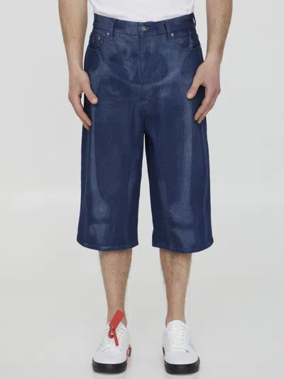 Off-white Off White Body Scan Bermuda Shorts In Blue