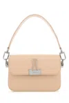 Off-white Light Pink Leather Mini Plain Binder Handbag In Pink