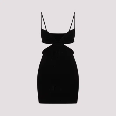 Off-white Off White Chic Cut Out Ribbed Mini Dress In Black
