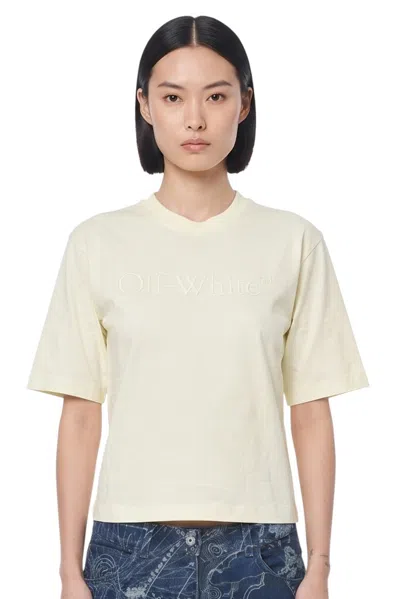 Off-white Off White Crew Neck T-shirt In Yellow