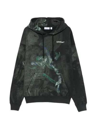 Off-white Off White Dark Painting Skate Hoodie In Black