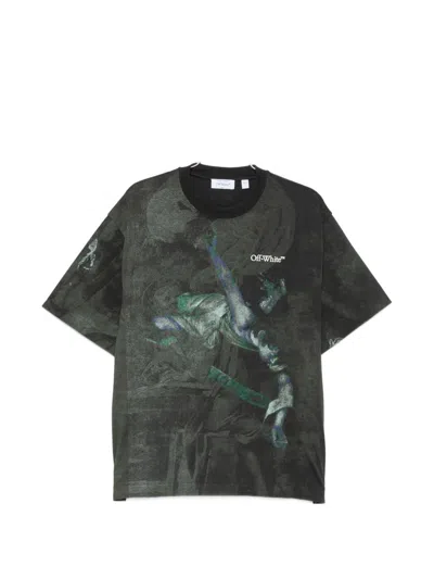 Off-white Off White Dark Painting T-shirt In Black