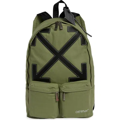 Off-white Off White Dome Double Pocket Backpack In Army