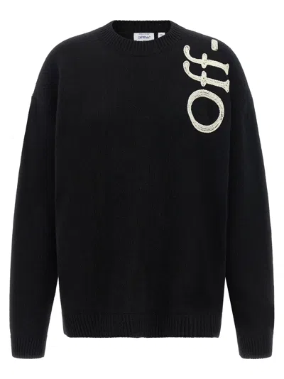 Off-white Off White Embroidered Logo Sweater In Black