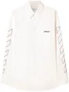 Off-white Off White Front Button Fastening Shirt With Chest Patch Pocket And Embroidered Logo In White