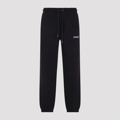 Off-white Off White Heraldic Threshold Arrows Cuffed Sweatpants In Black