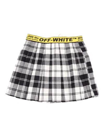 Off-white Off White Kids Logo Industrial Flan Skirt Black - Yello In Multi
