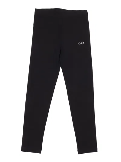 Off-white Off White Kids Off Stamp Legging Black - White