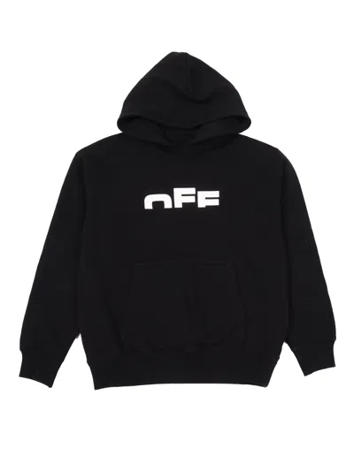 OFF-WHITE TYPE LOGO HOODIE BLACK - WHITE