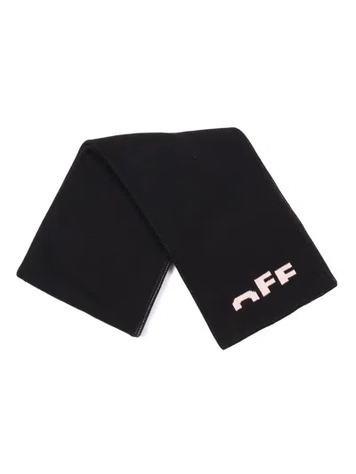 Off-white Off White Kids Type Logo Scarf Black - Soft Pink