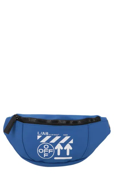 Off-white Off White Logo Faux Leather Belt Bag In Blue