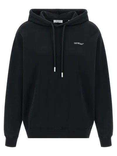 Off-white Off White Logo-embroidered With Arrow & Floral Graphic Hoodie In Black