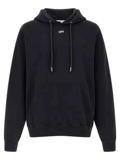 Off-white Off White Logo-print Cotton Hoodie In Black